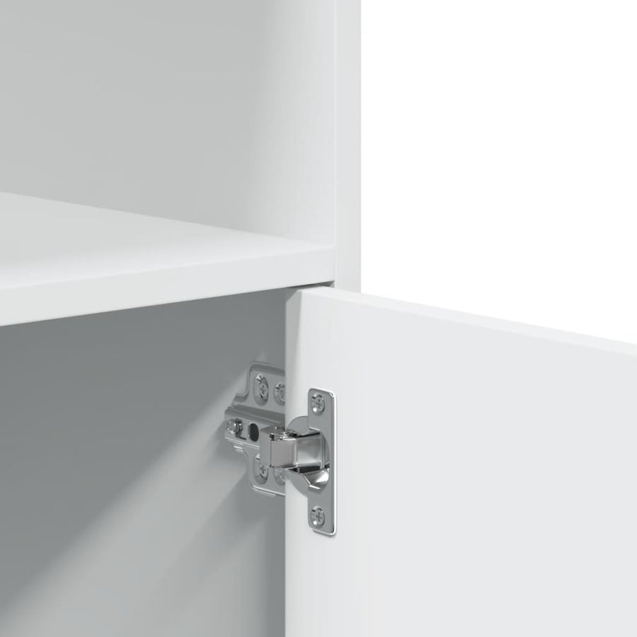 Rolling Cabinet White 55x40x91 cm Engineered Wood