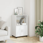 Rolling Cabinet White 55x40x91 cm Engineered Wood
