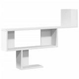 Wall Shelf White 100x15x70 cm Engineered Wood - Front View