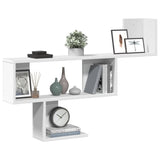 Wall Shelf White 100x15x70 cm Engineered Wood - Side View
