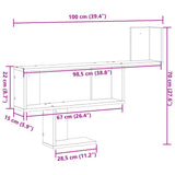 Wall Shelf White 100x15x70 cm Engineered Wood - Extra Image