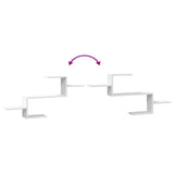 Wall Shelf White 104x15x49 cm Engineered Wood - Close-Up Angle