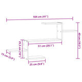 Wall Shelf White 104x15x49 cm Engineered Wood