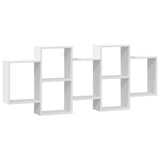 Wall Shelf White 159x18x65 cm Engineered Wood - Front View