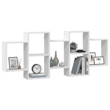 Wall Shelf White 159x18x65 cm Engineered Wood - Side View