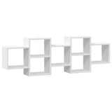 Wall Shelf White 129x18x42 cm Engineered Wood - Front View