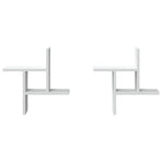Wall Shelves 2 pcs White 38x12x38 cm Engineered Wood