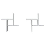 Wall Shelves 2 pcs White 38x12x38 cm Engineered Wood