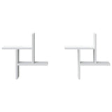 Wall Shelves 2 pcs White 38x12x38 cm Engineered Wood - 45-Degree Angle