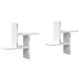 Wall Shelves 2 pcs White 38x12x38 cm Engineered Wood - Close-Up Angle