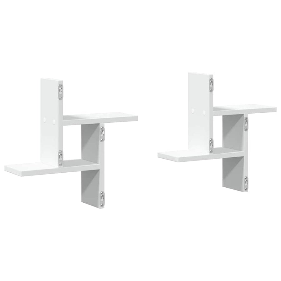 Wall Shelves 2 pcs White 38x12x38 cm Engineered Wood