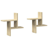 Wall Shelves 2 pcs Sonoma Oak 38x12x38 cm Engineered Wood - Front View