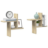 Wall Shelves 2 pcs Sonoma Oak 38x12x38 cm Engineered Wood - Top-Down View
