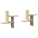 Wall Shelves 2 pcs Sonoma Oak 38x12x38 cm Engineered Wood - Rear View