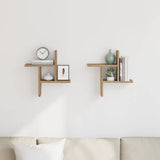 Wall Shelves 2 pcs Artisian Oak 38x12x38 cm Engineered Wood - Side View