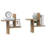 Wall Shelves 2 pcs Artisian Oak 38x12x38 cm Engineered Wood - Top-Down View