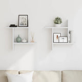 Wall Shelves 2 pcs White 50x12x50 cm Engineered Wood