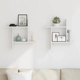 Wall Shelves 2 pcs White 50x12x50 cm Engineered Wood - Side View