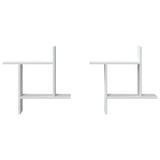 Wall Shelves 2 pcs White 50x12x50 cm Engineered Wood - 45-Degree Angle
