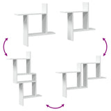 Wall Shelves 2 pcs White 50x12x50 cm Engineered Wood - Low Angle