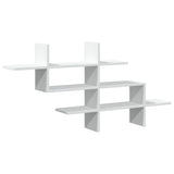 Wall Shelf White 124.5x18x60.5 cm Engineered Wood - Front View