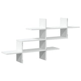 Wall Shelf White 124.5x18x60.5 cm Engineered Wood - Rear View