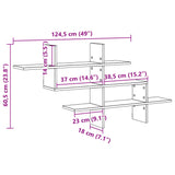 Wall Shelf White 124.5x18x60.5 cm Engineered Wood - Extra Image