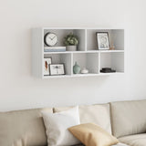 Wall Shelf White 100x25x50 cm Engineered Wood - Side View