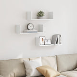 Wall Shelves 3 pcs White 58x18x18 cm Engineered Wood - Side View