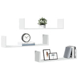 Wall Shelves 3 pcs White 80x18x18 cm Engineered Wood