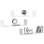 Wall Shelves 3 pcs White 80x18x18 cm Engineered Wood