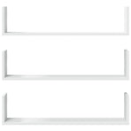 Wall Shelves 3 pcs White 80x18x18 cm Engineered Wood