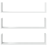 Wall Shelves 3 pcs White 80x18x18 cm Engineered Wood - Top-Down View