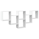 Wall Shelf White 159x18x66 cm Engineered Wood - Front View