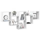 Wall Shelf White 159x18x66 cm Engineered Wood - Side View