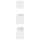 Wall Shelf 3 pcs White Engineered Wood - 45-Degree Angle