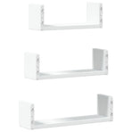 Wall Shelf 3 pcs White Engineered Wood