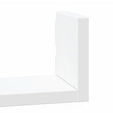Wall Shelf 3 pcs White Engineered Wood - Close-Up Angle