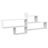 Wall Shelf White 167.5x18x68 cm Engineered Wood - Front View