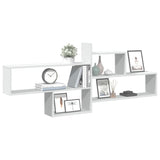 Wall Shelf White 167.5x18x68 cm Engineered Wood - Side View