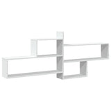 Wall Shelf White 167.5x18x68 cm Engineered Wood - Rear View