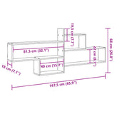 Wall Shelf White 167.5x18x68 cm Engineered Wood