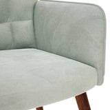 Relaxing Chair with Stool Light Grey Velvet - Low Angle