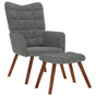 Relaxing Chair with Stool Dark Grey Velvet