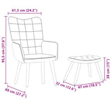 Relaxing Chair with Stool Dark Grey Velvet - Extra Image