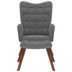 Relaxing Chair with Stool Dark Grey Velvet