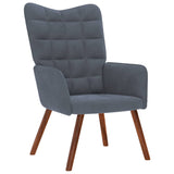 Relaxing Chair with Stool Dark Grey Velvet - Top-Down View