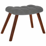 Relaxing Chair with Stool Dark Grey Velvet