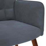 Relaxing Chair with Stool Dark Grey Velvet - Extra Image