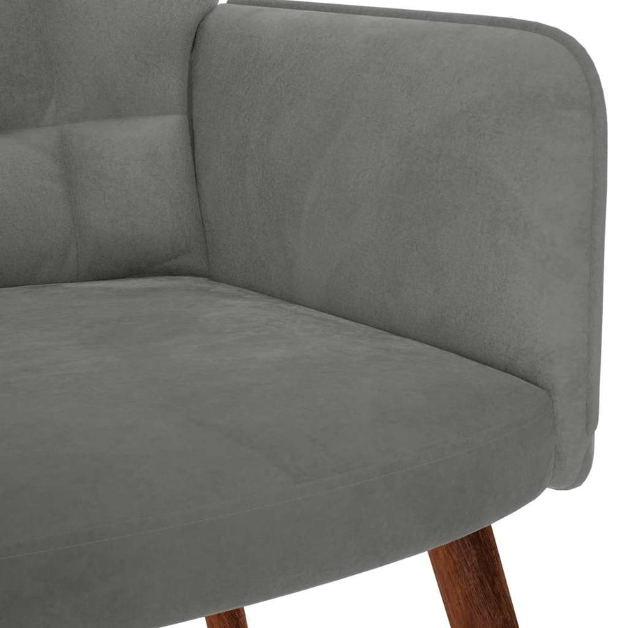Relaxing Chair with Stool Dark Grey Velvet